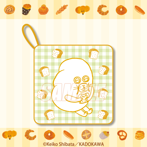 くじ引き堂『パンどろぼう』オンラインくじ　B賞：ループ付きハンドタオル にせパンどろぼう（C）Keiko Shibata／KADOKAWA