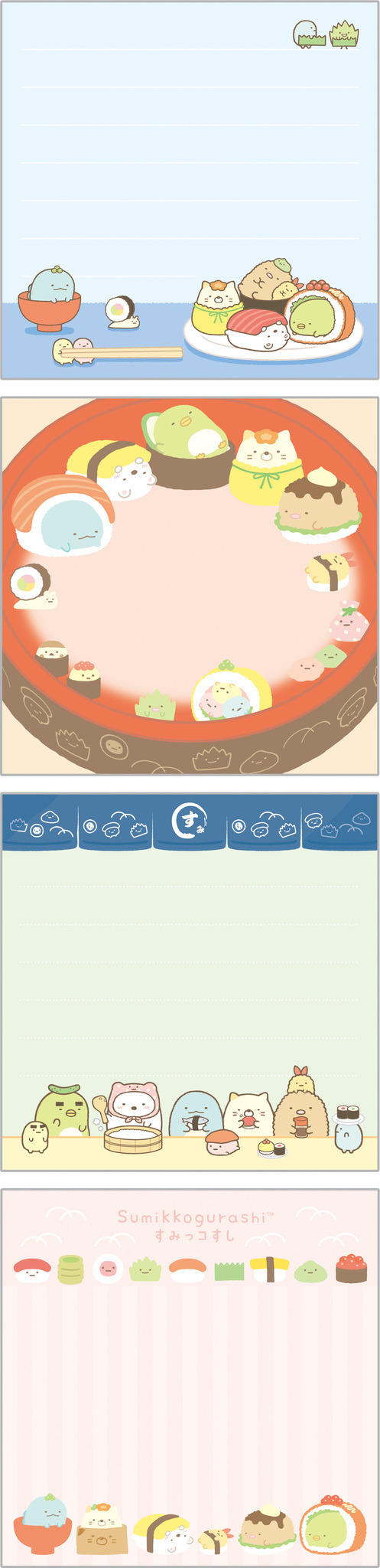 「すみっコすし スクエアメモ」（C）2025 SAN-X CO., LTD. ALL RIGHTS RESERVED.