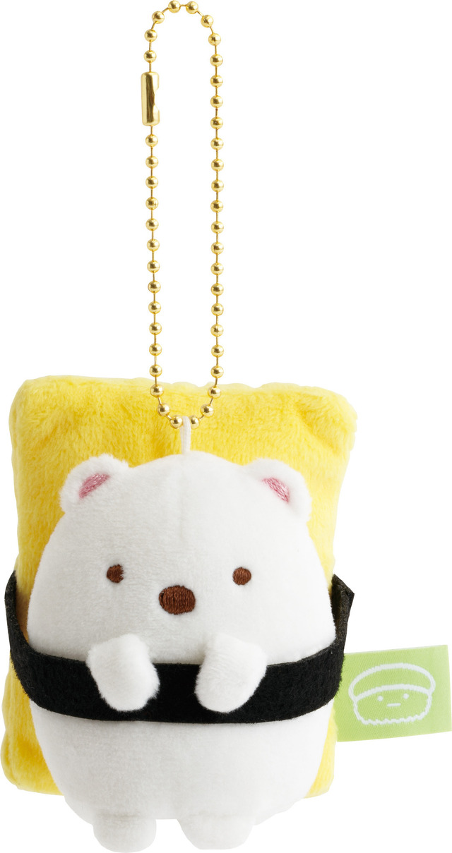 「すみっコすし おすしぶらさげぬいぐるみ しろくま」（C）2025 SAN-X CO., LTD. ALL RIGHTS RESERVED.