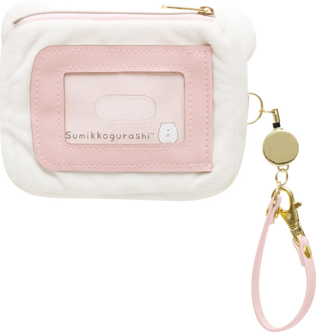 すみっコぐらしコレクション「ぬいぐるみリール付パスケース しろくま」（C）2025 SAN-X CO., LTD. ALL RIGHTS RESERVED.