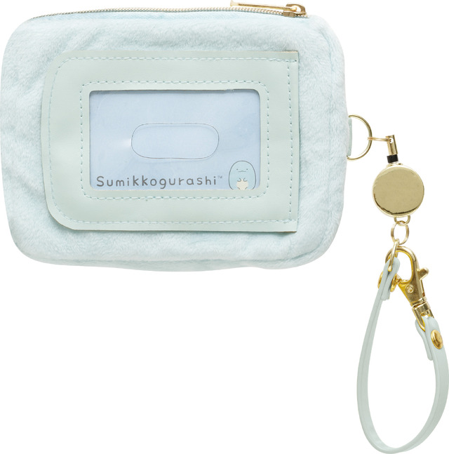 すみっコぐらしコレクション「ぬいぐるみリール付パスケース とかげ」（C）2025 SAN-X CO., LTD. ALL RIGHTS RESERVED.