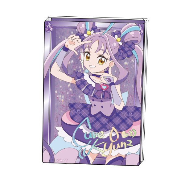 「キミとアイドルプリキュア♪展」オリジナルグッズ：リキッドラメアクリルブロック〈キュアキュンキュン〉（C）ABC-A・東映アニメーション