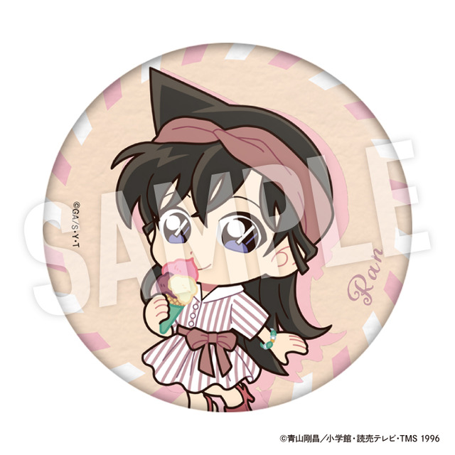 TVアニメ『名探偵コナン』weekend holidayデフォルメシリーズ「トレーディング缶バッジ　毛利蘭」（C）青山剛昌／小学館・読売テレビ・TMS 1996