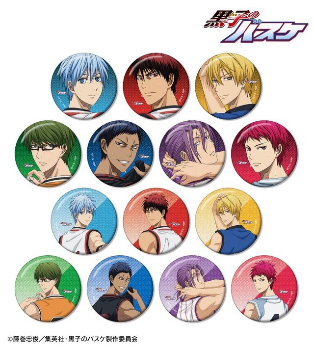 TVアニメ『黒子のバスケ』描き下ろし 戦う背中ver. トレーディンググリッター缶バッジ（C）藤巻忠俊／集英社・黒子のバスケ製作委員会