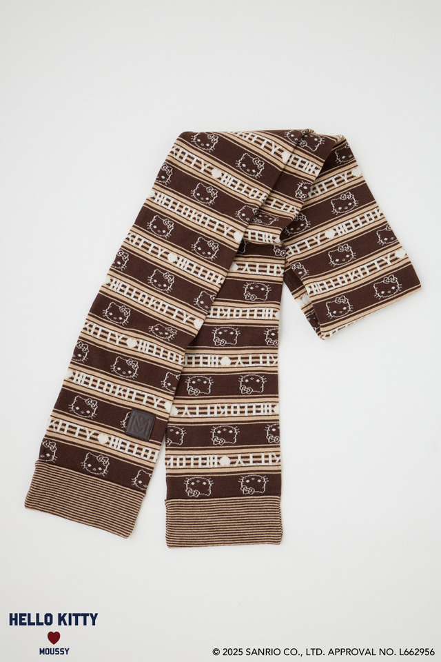 HELLO KITTY×MOUSSY「HELLO KITTY RETRO STRIPE STOLE　BROWN」（C）25 SANRIO CO., LTD. APPR. NO. L662956