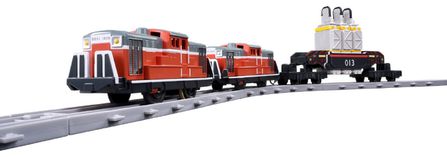 「プラレール『ヱヴァンゲリヲン新劇場版：序』ネルフ専用鉄道下二小山支線 「ヤシマ作戦」 DD51形＆シキ880形（B2梁）大物車」4,950円（税込）（C）ＴＯＭＹ （C）カラー