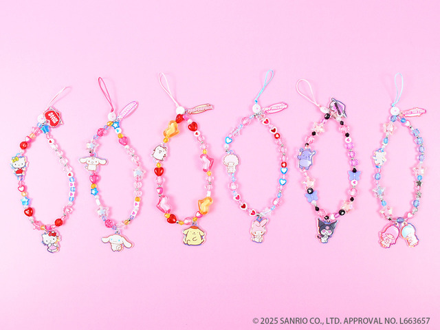 SKINNYDIP LONDON × サンリオキャラクターズ 第3弾登場「ビーズフォンストラップ」（C）2025 SANRIO CO., LTD. APPROVAL NO. L663657