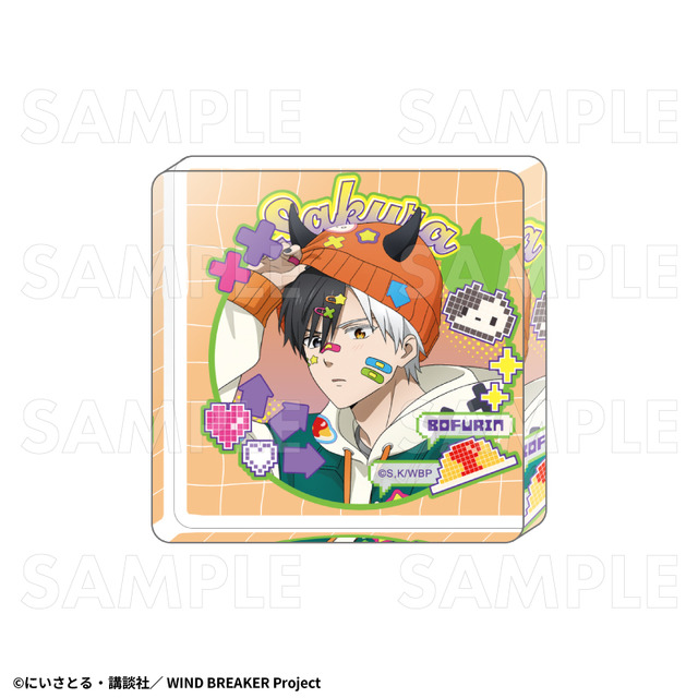 TVアニメ『WIND BREAKER』「でびデコパーカー」ミニアクリルブロック【桜 遥】（C）にいさとる・講談社／WIND BREAKER Project
