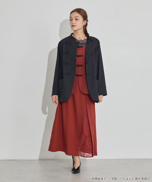 TVアニメ『らんま1/2』× earth music＆ecology Japan Label「チャイナシャツジャケット」ブラック　着用イメージ（C）高橋留美子・小学館/「らんま1/2」製作委員会