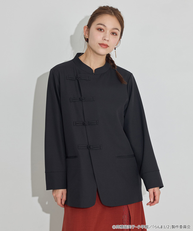 TVアニメ『らんま1/2』× earth music＆ecology Japan Label「チャイナシャツジャケット」ブラック　着用イメージ（C）高橋留美子・小学館/「らんま1/2」製作委員会