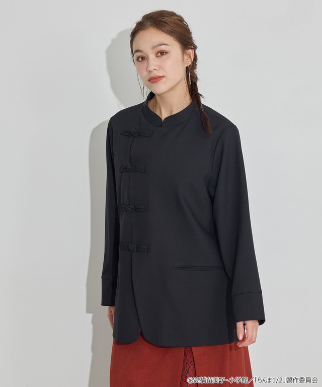 TVアニメ『らんま1/2』× earth music＆ecology Japan Label「チャイナシャツジャケット」ブラック　着用イメージ（C）高橋留美子・小学館/「らんま1/2」製作委員会