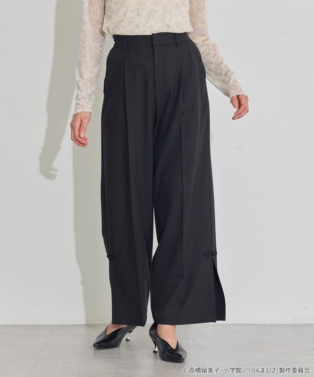 TVアニメ『らんま1/2』× earth music＆ecology Japan Label「チャイナパンツ」ブラック　着用イメージ（C）高橋留美子・小学館/「らんま1/2」製作委員会