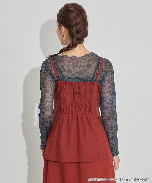 TVアニメ『らんま1/2』× earth music＆ecology Japan Label「チャイナビスチェ」ボルドー　着用イメージ（C）高橋留美子・小学館/「らんま1/2」製作委員会