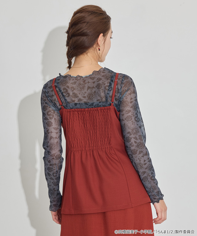 TVアニメ『らんま1/2』× earth music＆ecology Japan Label「チャイナビスチェ」ボルドー　着用イメージ（C）高橋留美子・小学館/「らんま1/2」製作委員会