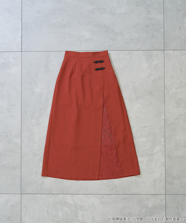 TVアニメ『らんま1/2』× earth music＆ecology Japan Label「チャイナスカート」ボルドー（C）高橋留美子・小学館/「らんま1/2」製作委員会