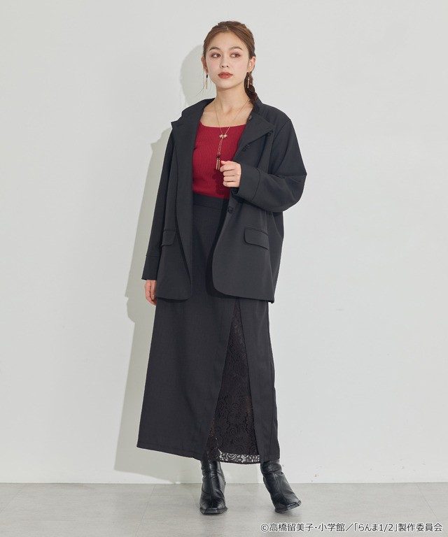 TVアニメ『らんま1/2』× earth music＆ecology Japan Label「チャイナスカート」ブラック　着用イメージ（C）高橋留美子・小学館/「らんま1/2」製作委員会