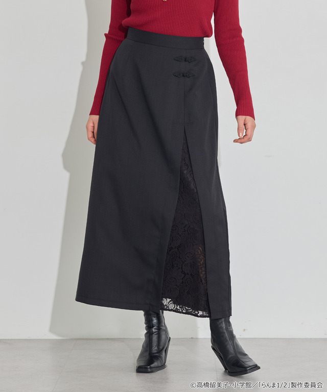 TVアニメ『らんま1/2』× earth music＆ecology Japan Label「チャイナスカート」ブラック　着用イメージ（C）高橋留美子・小学館/「らんま1/2」製作委員会