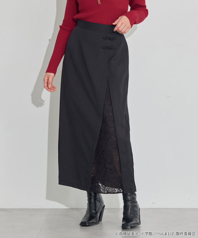 TVアニメ『らんま1/2』× earth music＆ecology Japan Label「チャイナスカート」ブラック　着用イメージ（C）高橋留美子・小学館/「らんま1/2」製作委員会