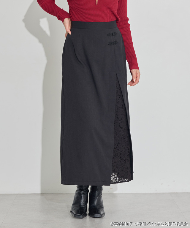 TVアニメ『らんま1/2』× earth music＆ecology Japan Label「チャイナスカート」ブラック　着用イメージ（C）高橋留美子・小学館/「らんま1/2」製作委員会