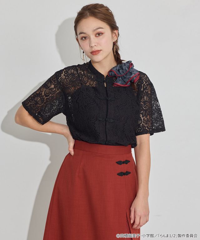 TVアニメ『らんま1/2』× earth music＆ecology Japan Label「チャイナスカート」ボルドー　着用イメージ（C）高橋留美子・小学館/「らんま1/2」製作委員会