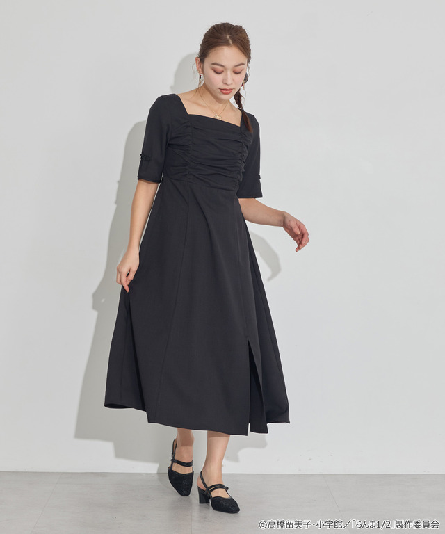 TVアニメ『らんま1/2』× earth music＆ecology Japan Label「チャイナワンピース」ブラック　着用イメージ（C）高橋留美子・小学館/「らんま1/2」製作委員会