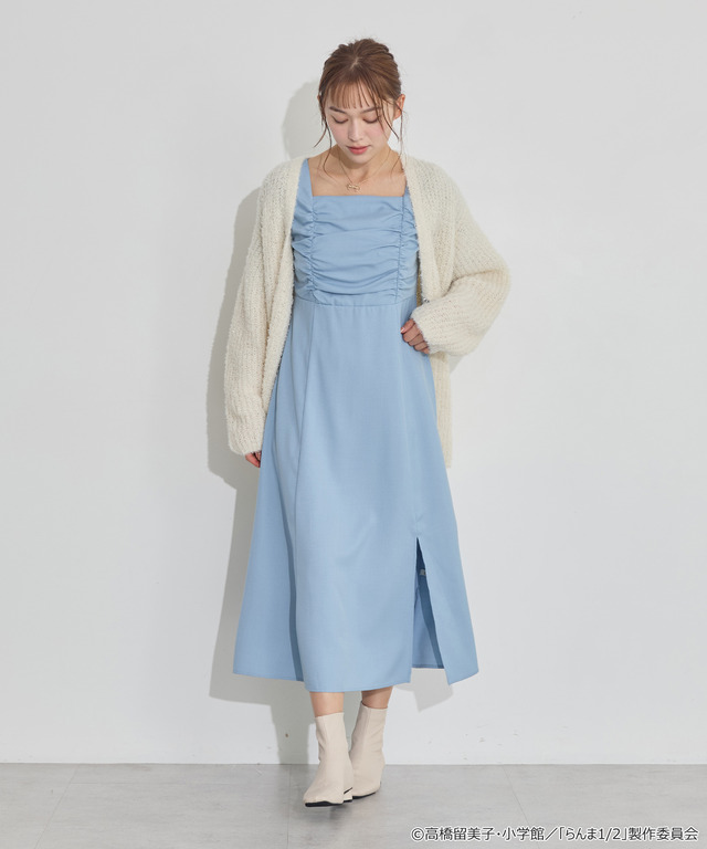 TVアニメ『らんま1/2』× earth music＆ecology Japan Label「チャイナワンピース」ライトブルー　着用イメージ（C）高橋留美子・小学館/「らんま1/2」製作委員会