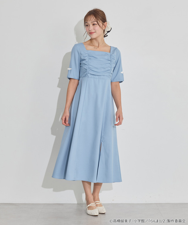 TVアニメ『らんま1/2』× earth music＆ecology Japan Label「チャイナワンピース」ライトブルー　着用イメージ（C）高橋留美子・小学館/「らんま1/2」製作委員会