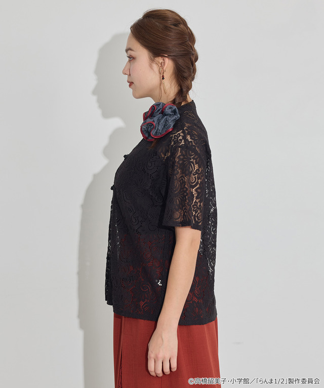 TVアニメ『らんま1/2』× earth music＆ecology Japan Label「チャイナレースシャツ」ブラック　着用イメージ（C）高橋留美子・小学館/「らんま1/2」製作委員会
