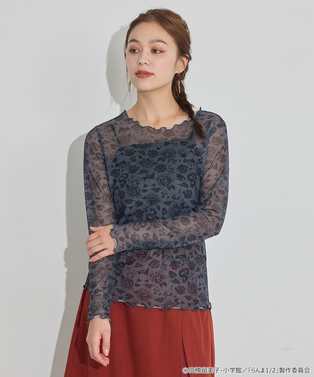 TVアニメ『らんま1/2』× earth music＆ecology Japan Label「シアートップス」ブラック　着用イメージ（C）高橋留美子・小学館/「らんま1/2」製作委員会