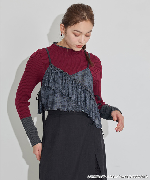 TVアニメ『らんま1/2』× earth music＆ecology Japan Label「シアービスチェ」ブラック　着用イメージ（C）高橋留美子・小学館/「らんま1/2」製作委員会