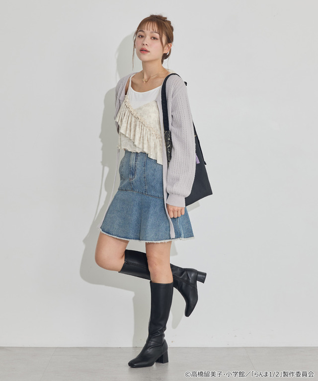 TVアニメ『らんま1/2』× earth music＆ecology Japan Label「シアービスチェ」アイボリー　着用イメージ（C）高橋留美子・小学館/「らんま1/2」製作委員会