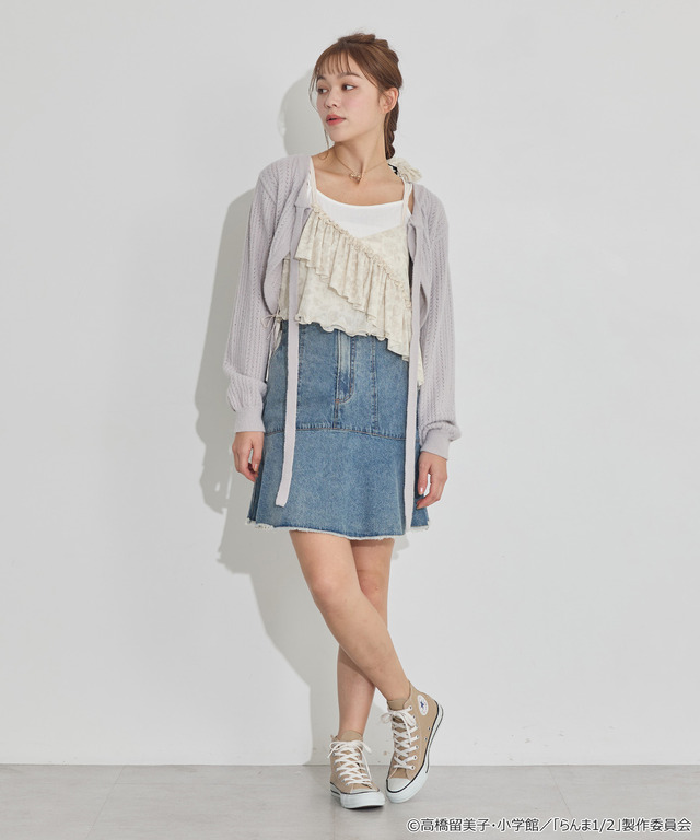 TVアニメ『らんま1/2』× earth music＆ecology Japan Label「シアービスチェ」アイボリー　着用イメージ（C）高橋留美子・小学館/「らんま1/2」製作委員会