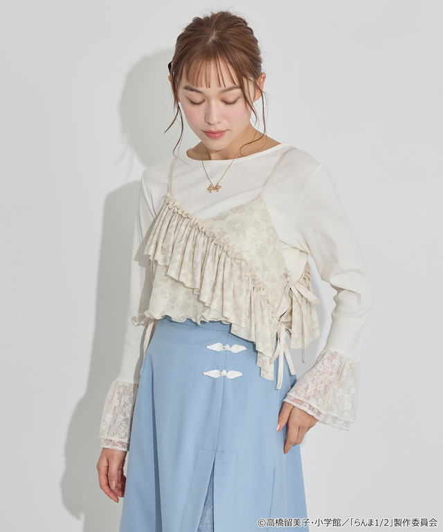 TVアニメ『らんま1/2』× earth music＆ecology Japan Label「シアービスチェ」アイボリー　着用イメージ（C）高橋留美子・小学館/「らんま1/2」製作委員会