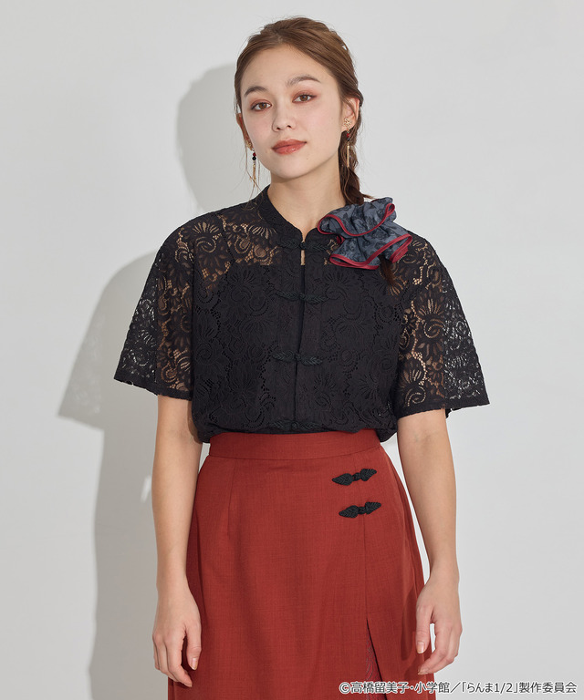 TVアニメ『らんま1/2』× earth music＆ecology Japan Label「ビッグシュシュ」ブラック　着用イメージ（C）高橋留美子・小学館/「らんま1/2」製作委員会