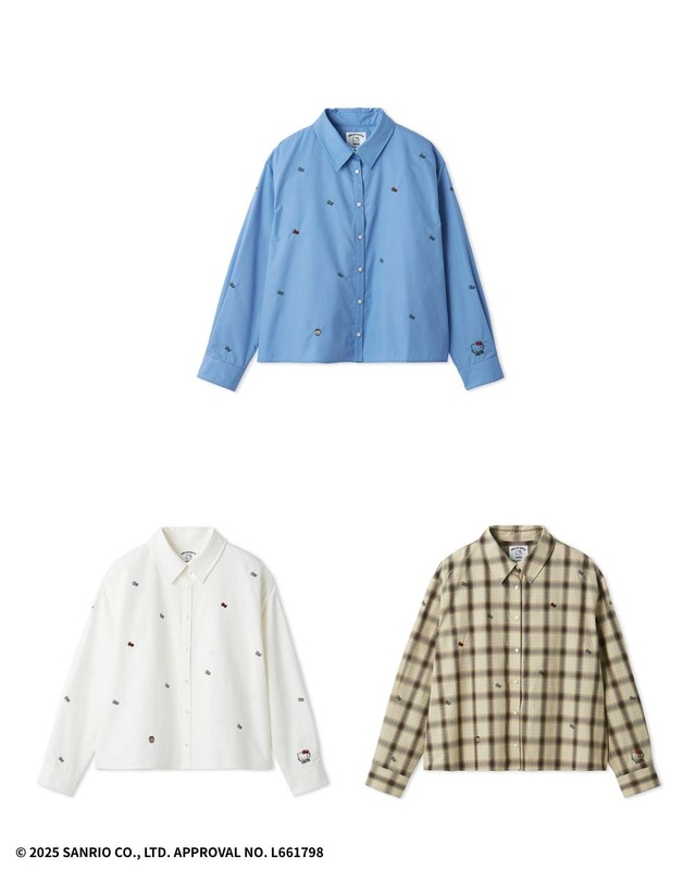 HELLO KITTYリボン刺繍シャツ