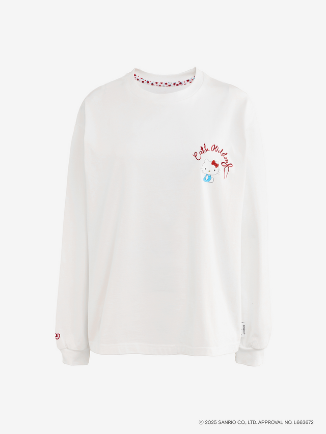 ハローキティ×Cath Kidston「ロングスリーブシャツ ホワイト」