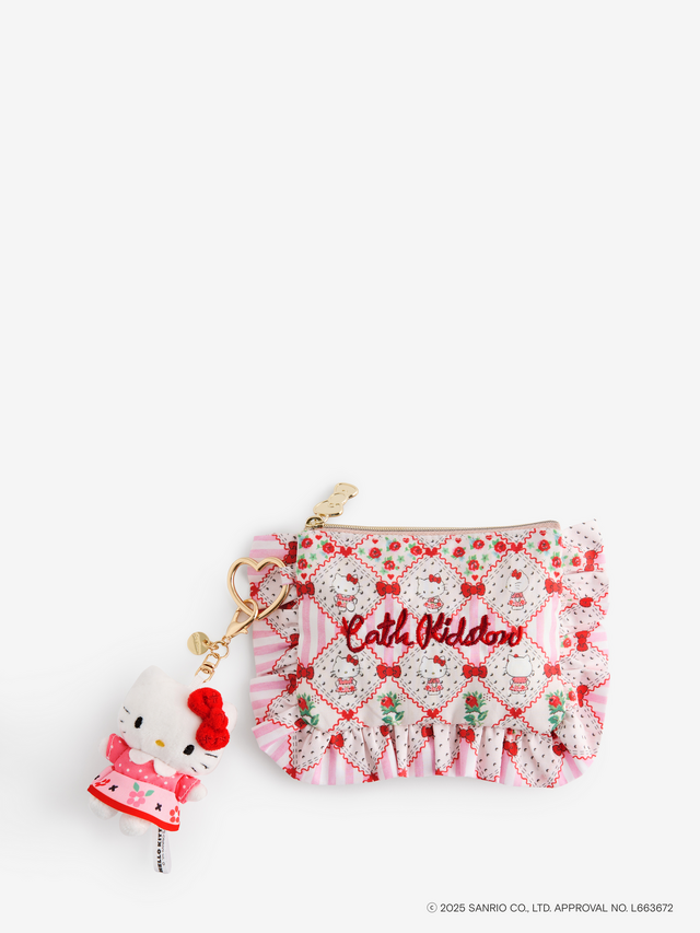 ハローキティ×Cath Kidston「 フリルティッシュポーチ＆マスコットチャームセット Patchwork」
