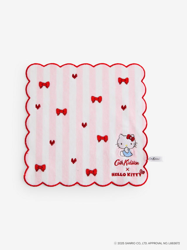 ハローキティ×Cath Kidston「タオルハンカチ Stripe」
