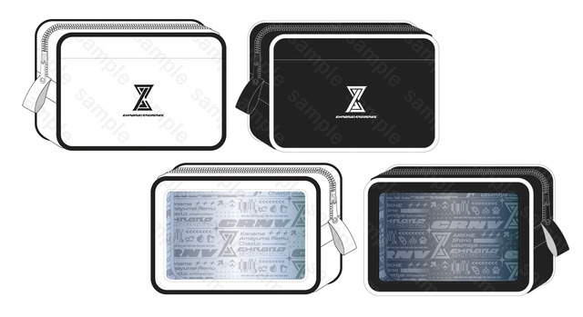 クロノヴァ学園school days エナメルバッグ風ポーチ WHITE/BLACK