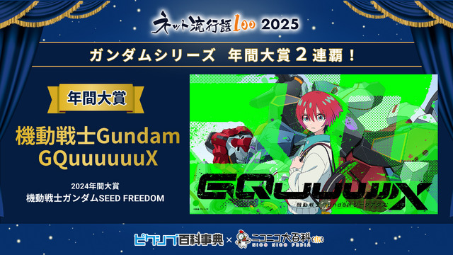 「ネット流行語 100」2025 「ガンダムシリーズ」年間大賞2連覇！
