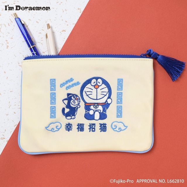 I'm Doraemonシリーズ「刺繍フラットポーチ」