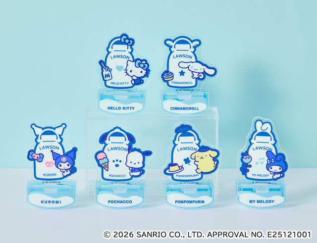 「サンリオキャラクターズ」ローソン50周年記念オリジナルグッズ　「ゆらゆらアクリルスタンド」ランダム6種