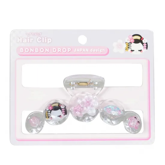 和柄　ボンボンドロップヘアクリップ（5列）　舞妓さん