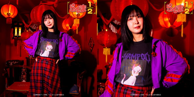 TVアニメ『らんま1/2』TOKYO MADNESS CLUB メタルTシャツ シャンプー（猫）　着用イメージ