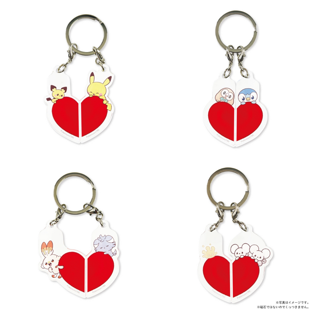 ハート２連アクリルキーホルダー　　各種935円(税込)