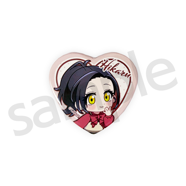 ワン！だふるくじ『メダリスト』クラシカルピンクver.　D賞：ハート型缶バッジ 狼嵜 光