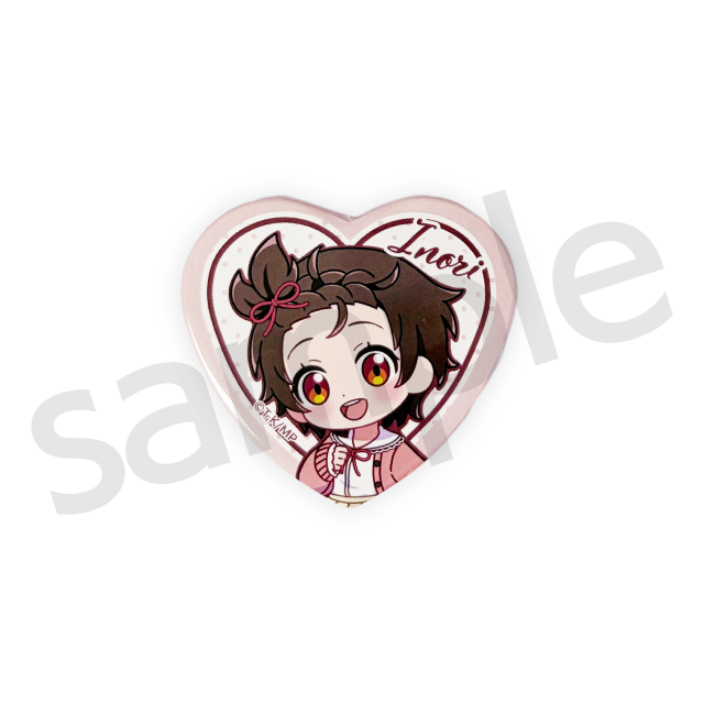 ワン！だふるくじ『メダリスト』クラシカルピンクver.　D賞：ハート型缶バッジ 結束いのり