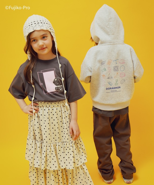 GLOBAL WORK「ダンボールジップパーカー/キッズ」着用イメージ