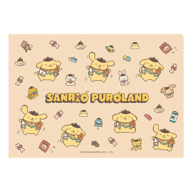 ポムポムプリン30周年記念グッズ「POMPOMPURIN 30th Anniversary クリアファイル」ウラ面