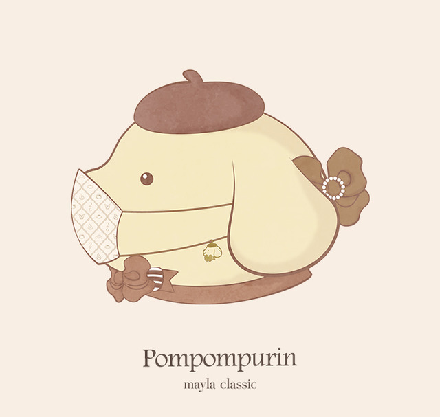 「サンリオキャラクターズ・ヘアオブジェ マスクリーフ」ポムポムプリン[PP]